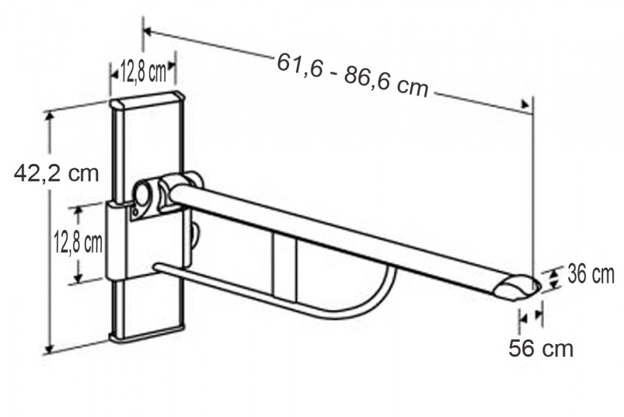 Barras abatibles Pressalit - con recorrido graduable