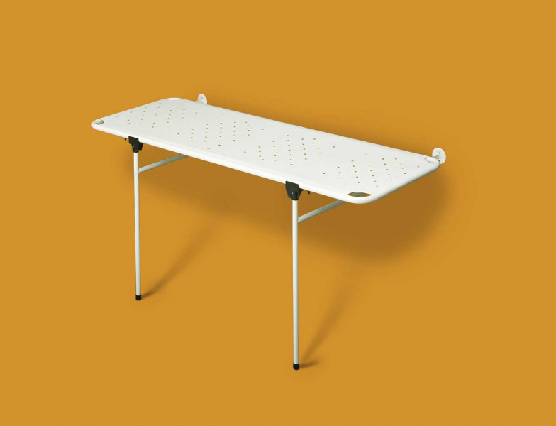 Camilla de ducha abatible y cambiador