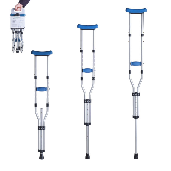 Muletas axilares plegables (3 tallas en 1)