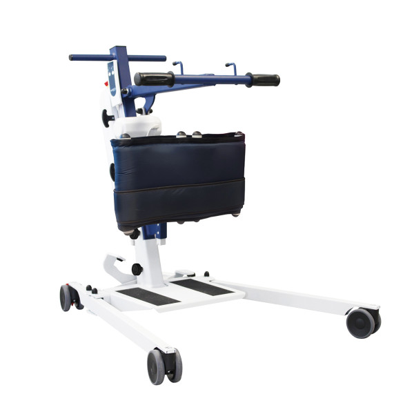 Grúa domiciliaria de bipedestación BLUE WAYUP con apertura de patas