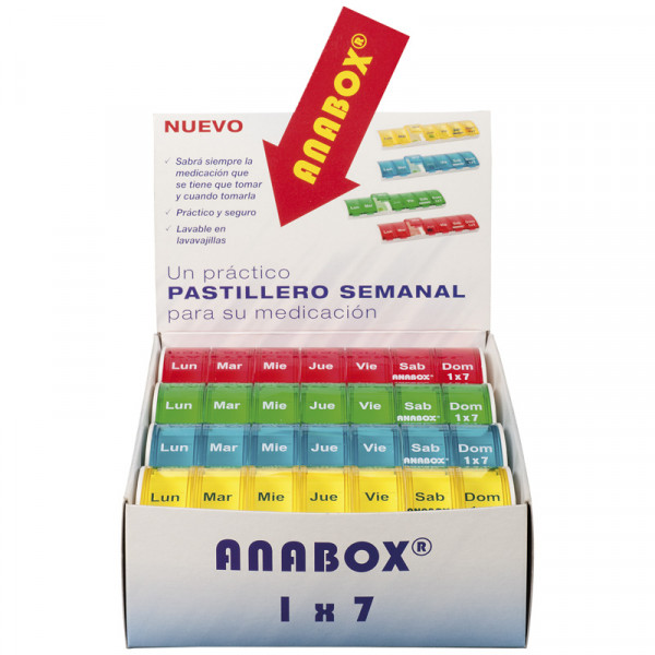 Expositor de pastilleros diarios 'Anabox' 1x7  (12 unidades)