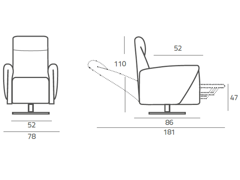 Sillón elevador giratorio MUNA. Base giratoria