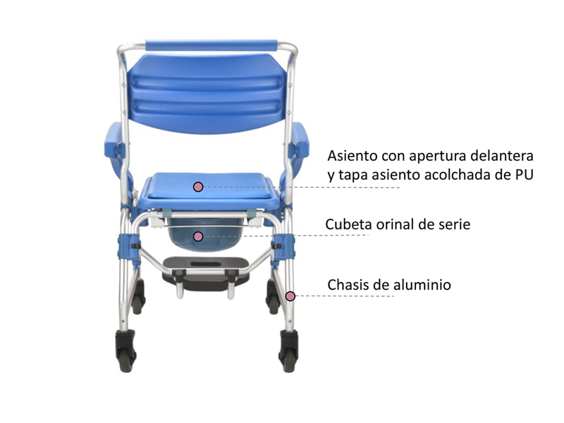 Silla de ducha y wc con ruedas OASIS