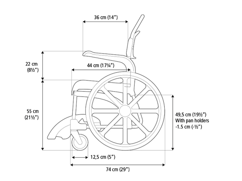 Silla de ducha autopropulsable CLEAN