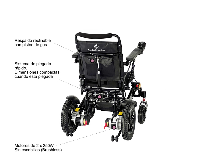 Silla de ruedas eléctrica plegable R550 (Respaldo reclinable)