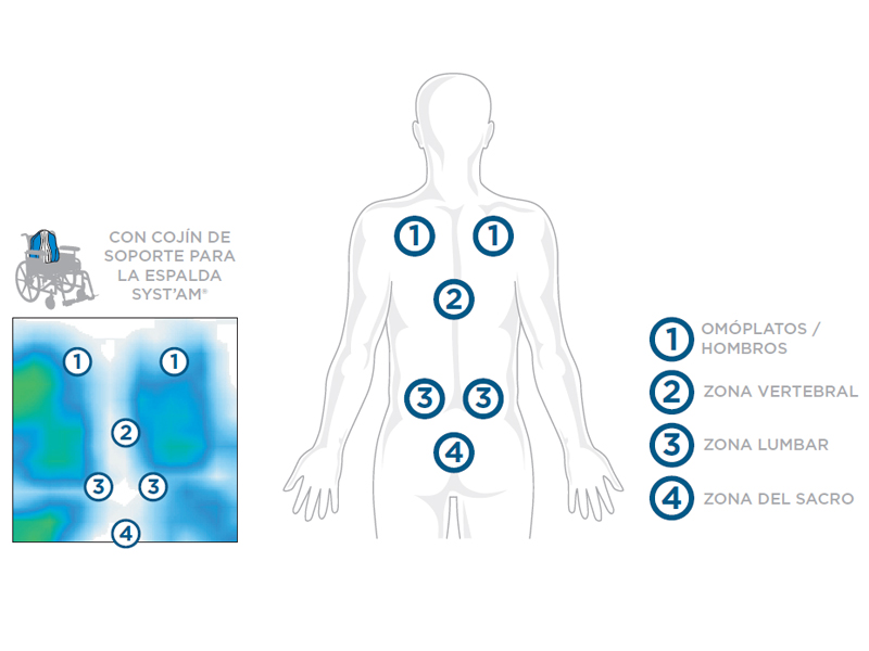 Respaldo relax de espuma viscoelástica para silla de ruedas
