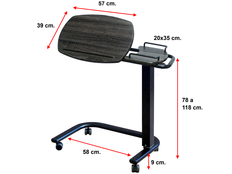 Mesa auxiliar doble tablero