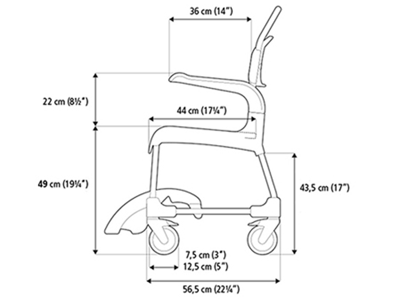 Silla de ducha y wc CLEAN, con abertura delantera