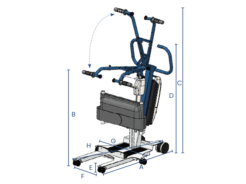 Grúa de bipedestación y traslado WAY UP