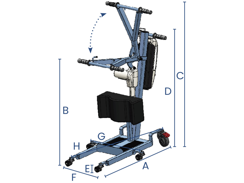 Grúa domiciliaria de bipedestación WAY UP BLUE