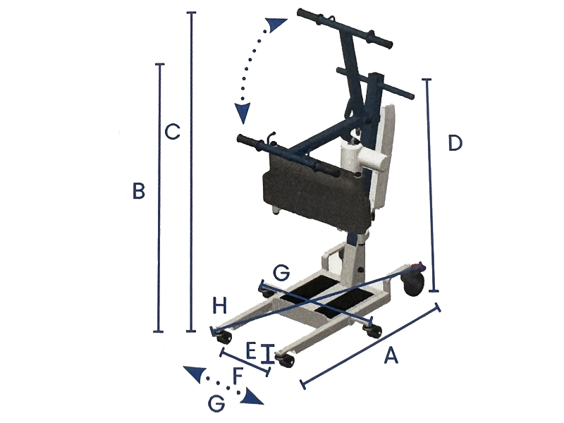 Grúa domiciliaria de bipedestación BLUE WAYUP 3